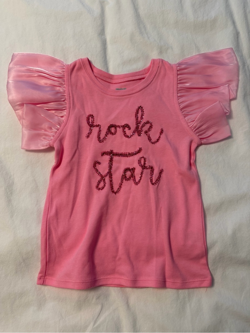 Girls' Pink 'Rock Star' Ruffle Sleeve Tee by Mud Pie